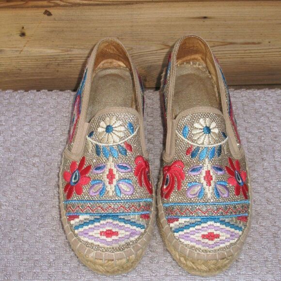 Johnny Was Nepentha Embroidered Espadrilles Shoes - Picture 2 of 10